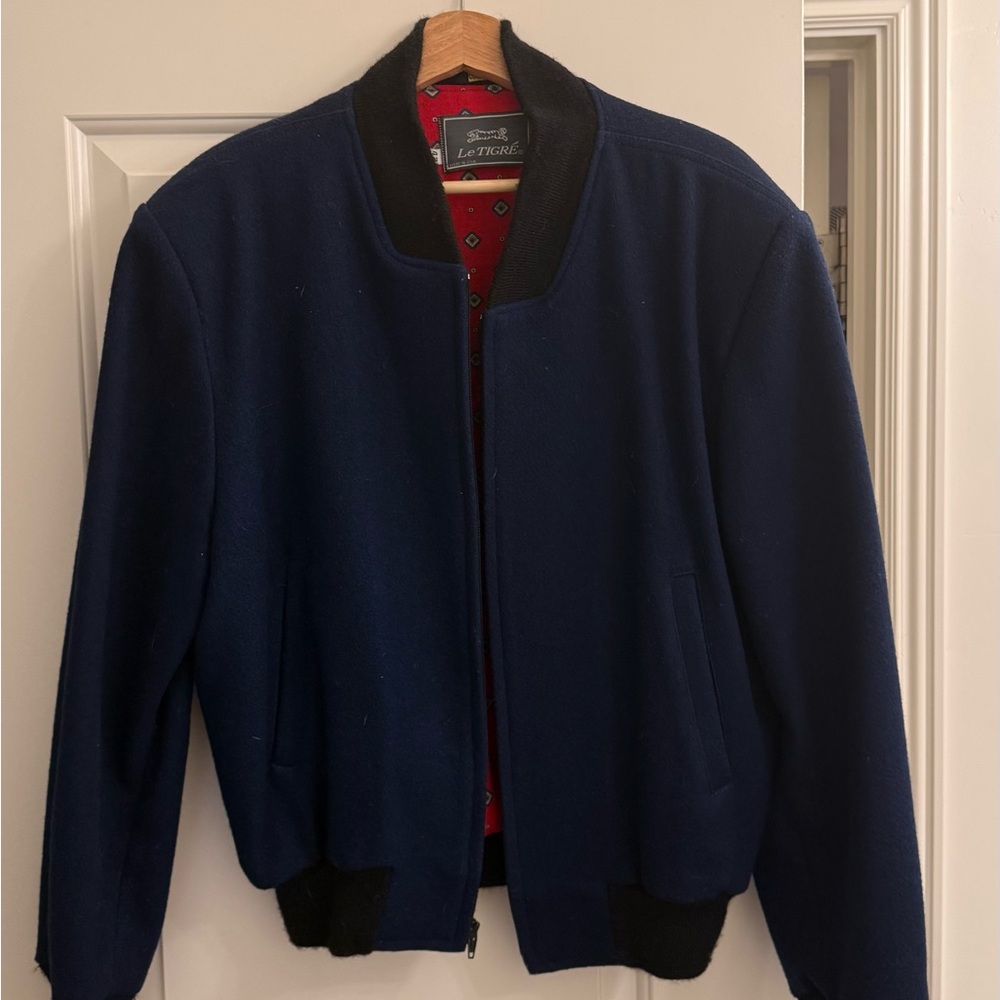 Le Tigre Men's Navy and Black Bomber Jacket